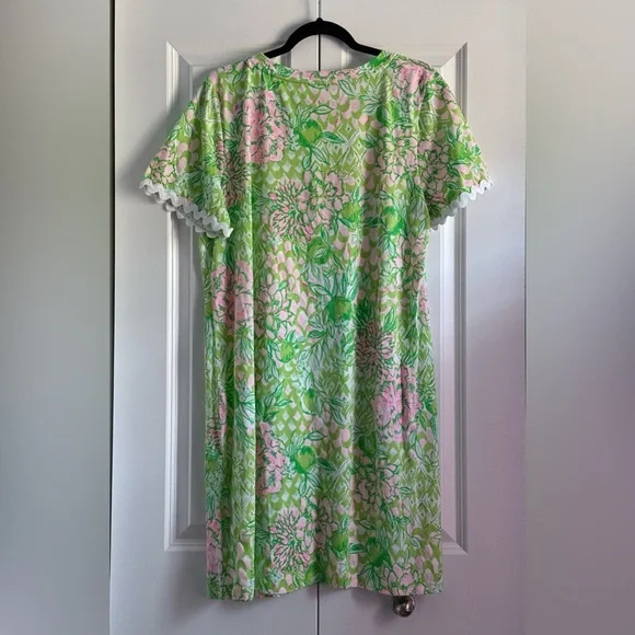 NWT Lilly Pulitzer Cody Short Sleeve Dress Fauna Green Lime Feeling Good Size XL - Picture 3 of 4